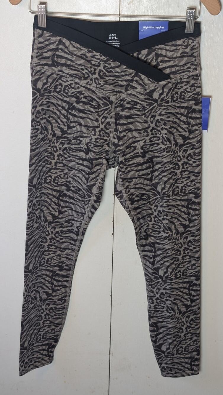 JoyLab Brown & Black Zebra Print Leggings Medium